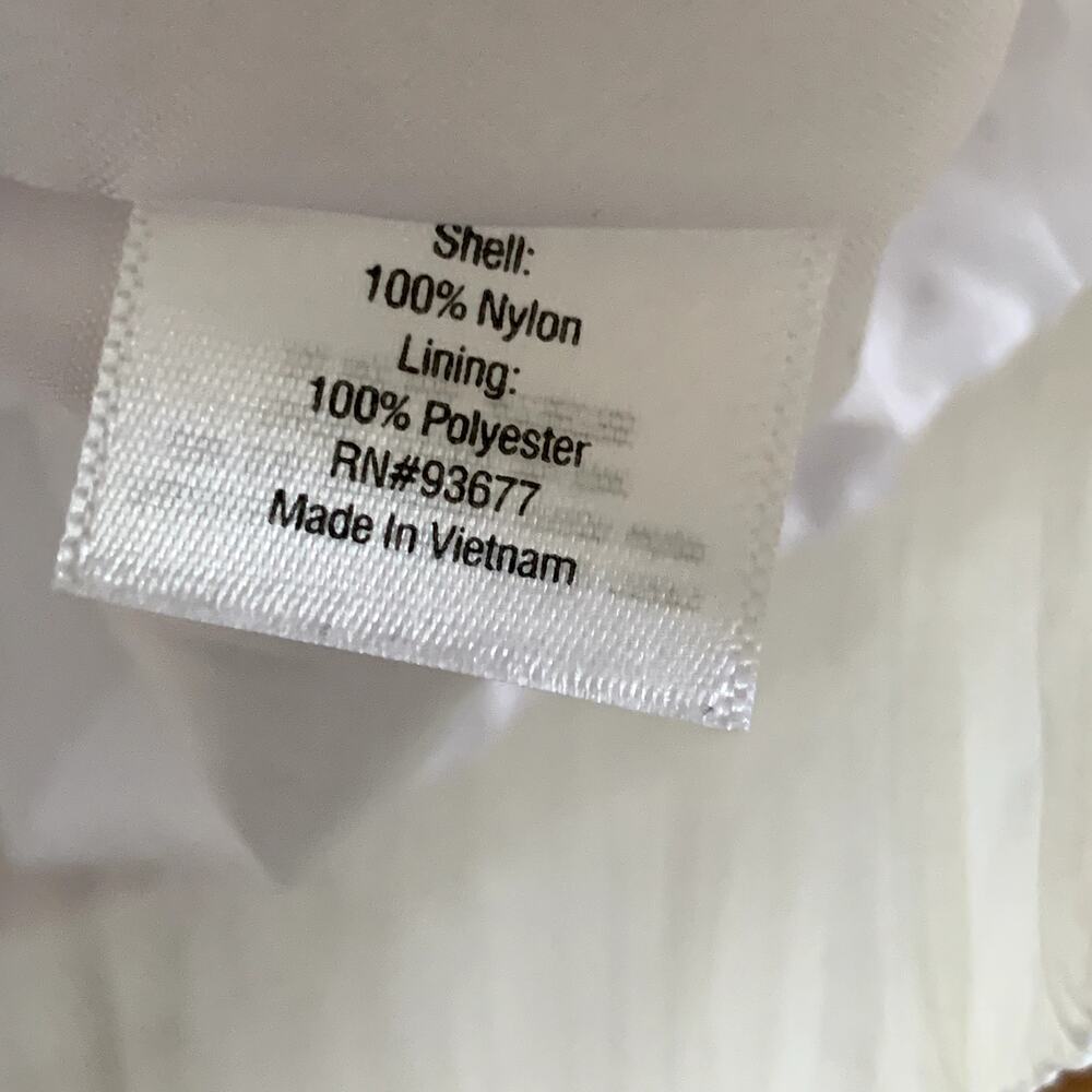 White Windbreaker Imprint Fabric Women's Size L? - Picture 3 of 8